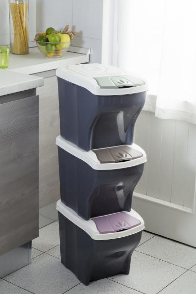 ALDOTRADE Koš na tříděný odpad Poker Tris 3x20l